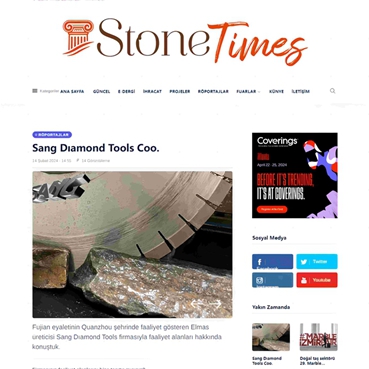 بخش آریکس Sang Diamond Tools در مرکز مجله Stone Times ترکیه قرار دارد!